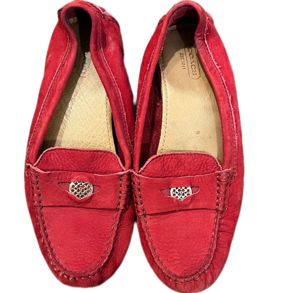 COACH RED LOAFERS